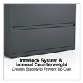 Office Filing Cabinets & Shelves | Alera 25499 36 in. x 18.63 in. x 67.63 in. 5 Lateral File Drawer - Legal/Letter/A4/A5 Size - Charcoal image number 6