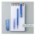 Pens | Pilot 31574 FriXion Stick Extra-Fine 0.5 mm Blue Ink Point Erasable Gel Pen - Blue/Silver/Transparent Blue Barrel (1-Dozen) image number 3