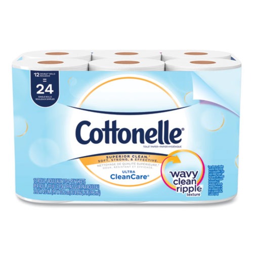  | Cottonelle 12456 Septic Safe Clean Care Bathroom Tissue - White (170 Sheets/Roll, 48 Rolls/Carton) image number 0