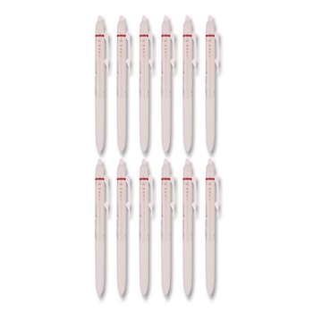 Pilot PIL21074 Frixion Waai Erasable Gel Pen, Retractable, Extra Fine 0.5 mm, Cherry Ink, Beige/Cherry Barrel, Dozen
