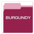 Just Launched | Pendaflex 152 1/3 BUR 1/3-Cut Tabs Assorted Letter Size Colored File Folders - Burgundy/Light Burgundy (100/Box) image number 4