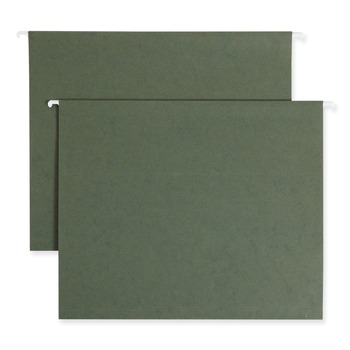 Smead 64239 1 in. Capacity Letter Size Box Bottom Hanging File Folders - Standard Green (25/Box)