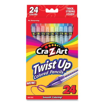  | Cra-Z-Art 10462-24 Twist Up Colored Pencils - Assorted Lead Colors/Clear Barrel (24/Set)