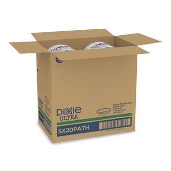 Dixie SX20PATH Pathways Heavyweight 20 oz. Paper Bowls - Green/Burgundy (500/Carton)