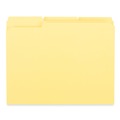 File Folders | Universal UNV16164 Reinforced 1/3-Cut Assorted Top-Tab File Folders - Letter Size, Yellow (100/Box) image number 2