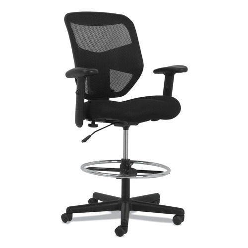 Office Chairs | HON HVL539.MM10 Prominent High-Back Task Stool Supports Up to 250 lbs. 21 in. to 28.1 in. Seat Height - Black image number 0