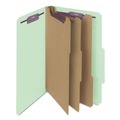 File Folders | Smead 19091 Eight SafeSHIELD Fasteners 2/5-Cut Tabs 3 Dividers Legal Size Pressboard Classification Folders - Gray-Green (10/Box) image number 0