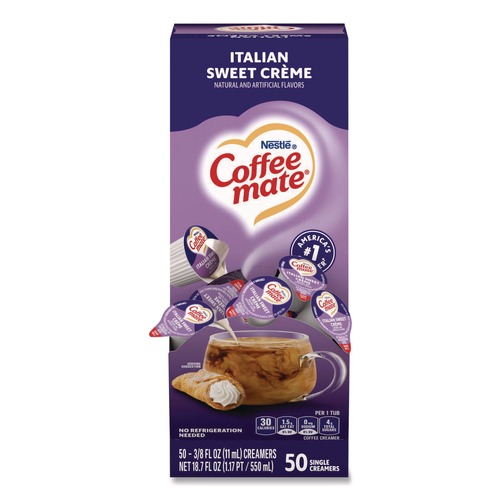 Condiments | Coffee-Mate 12220663 0.38 oz Mini Liquid Coffee Creamer Cups - Italian Sweet Cream (50/Box) image number 0