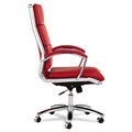 Alera | Alera ALENR4139 Neratoli Series 17.32 in. to 21.25 in. Seat Height Up to 275 lbs. High-Back Slim Faux Leather Profile Chair - Red Seat/Back, Chrome image number 2