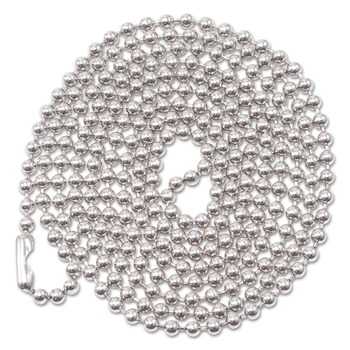 Advantus 75417 36 in. Metal Ball Chain Fastener Long Nickel Plated ID Badge Holder Chain (100/Box)
