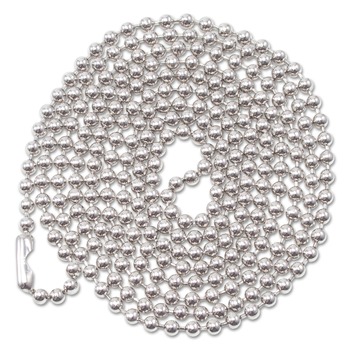 Advantus 75417 36 in. Long Metal Ball Chain Fastener Nickel Plated ID Badge Holder Chain (100/Box)