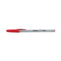 Pens | Universal UNV27412 Medium 1 mm Stick Ballpoint Pen - Red Ink, Gray/Red Barrel (1 Dozen) image number 2