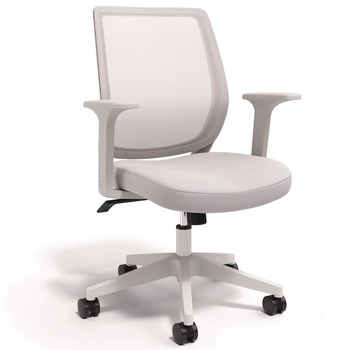Alera ALEWX42BME47 17.09 in. to 20.83 in. Seat Height Supports 275 lbs. Wessex Ergonomic Fabric Mesh Swivel Task Chair - Gray Seat/Back, White Base
