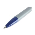 Pens | Universal UNV27421 Fine 0.7 mm Stick Ballpoint Pen - Blue Ink, Gray/Blue Barrel (1 Dozen) image number 2
