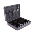 Retail Store Supplies | CONTROLTEK 500128 11.8 in. x 9.5 in. x 3.2 in. 6-Compartments Cash Box with Combination Lock - Charcoal image number 2
