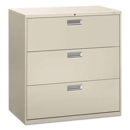 Just Launched | HON H693.L.Q Brigade 600 Series Three-Drawer 42 in. x 18 in. x 39.13 in. Lateral File - Light Gray image number 0