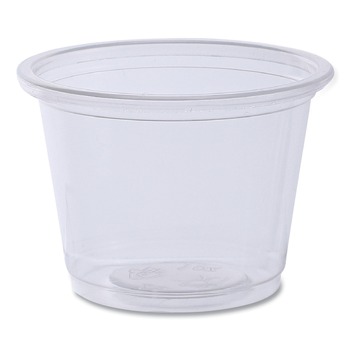 FOOD TRAYS CONTAINERS LIDS | Boardwalk BWKPRTN1TS 1 oz Plastic Souffle/Portion Cups - Clear (2500/Carton)