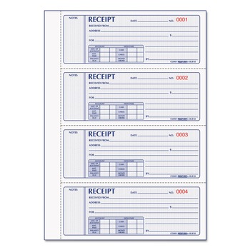 Rediform 8L818 7 in. x 2.75 in. 3-Part Carbonless Hardcover Money Receipt Book