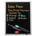 Washable Markers | EXPO 2211553 Broad Bullet Tip Neon Windows Dry Erase Marker - Assorted Colors (5/Set) image number 4