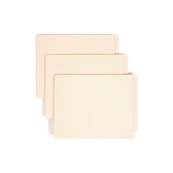 Smead 24110 9.5 in. High Front Straight Tabs Letter Size 0.75 in. Expansion Heavyweight End Tab Folders - Manila (100/Box)