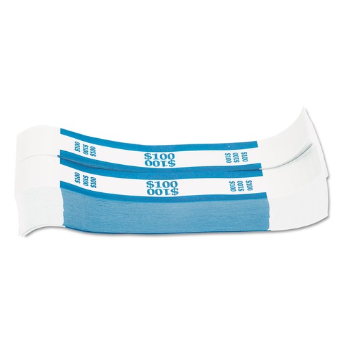 Office & Office Supplies | Pap-R Products 400100 100 Dollars in Dollar Bills Currency Straps - Blue (1000/Pack) image number 0