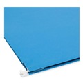 File Folders | Smead 64250 2 in. Capacity 1/5-Cut Tabs 1 Section Letter Size Hanging Pockets with Full-Height Gusset - Sky Blue (25/Box) image number 3