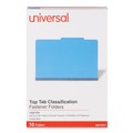 Back to School Sale | Universal UNV10311 2 Dividers 6 Fasteners Bright Colored Pressboard 2 in. Expansion Classification Folders - Legal Size, Cobalt Blue (10/Box) image number 1