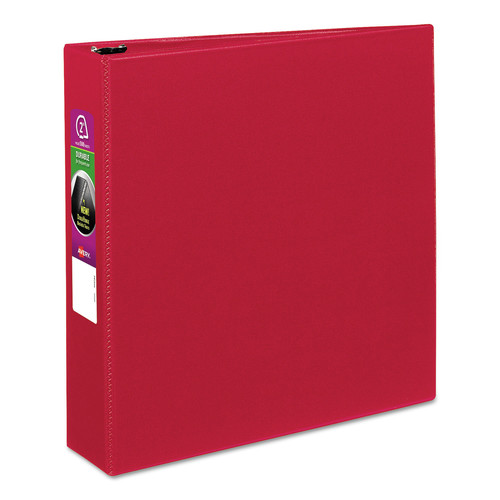 Binders | Avery 27203 11 in. x 8.5 in. 2 in. Capacity 3 Rings Durable Non-View Binder with DuraHinge and Slant Rings - Red image number 0