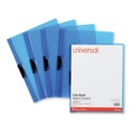 Report Covers & Pocket Folders | Universal UNV20525 8.5 in. x 11 in. Clip-Style Fastener Report Cover - Clear/Blue (5/Pack) image number 0