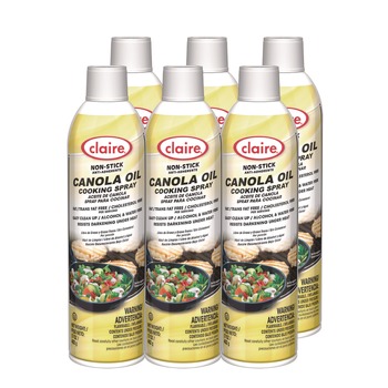 Claire 1000040447 17 oz. Spray Can Canola Oil Cooking Spray (6/Carton)
