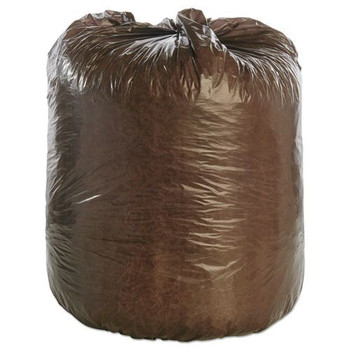 Stout by Envision G3344B11 33 in. x 44 in. 39-Gallon 1.1 mil. Controlled Life-Cycle Plastic Trash Bags - Brown (40/Box)