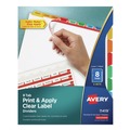 Dividers & Tabs | Avery 11419 8-Tab Color Tabs 11 in. x 8.5 in. Traditional Color Tabs Print and Apply Index Maker Clear Label Dividers (5/Pack) image number 0