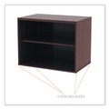 Office Filing Cabinets & Shelves | Alera ALELS593020MY Open Office Desk Series 29.5w x 19.13d x 22.78h Low Storage Cabinet Credenza - Mahogany image number 9