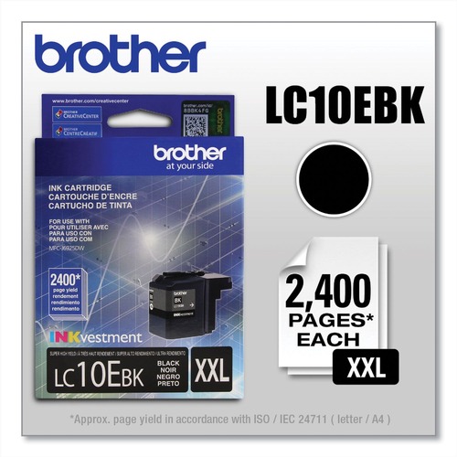 Ink & Toner | Brother LC10EBK INKvestment 2,400 Page-Yield Super High-Yield Ink - Black image number 0