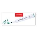Washable Markers | Universal UNV43654 Broad Chisel Tip Dry Erase Marker - Green (1 Dozen) image number 5