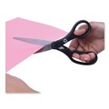 Arts & Crafts Supplies | Westcott 15585 8 in. Long 3.25 in. Cut Length KleenEarth Basic Plastic Handle Scissors - Straight Black Handle (3/Pack) image number 4