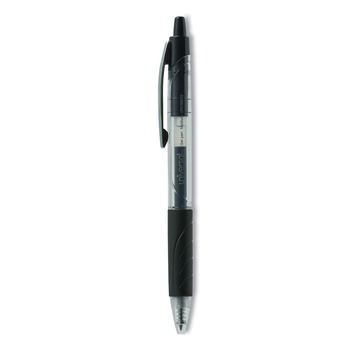 Universal UNV39910 0.7 mm. Medium Comfort Grip Retractable Gel Pen - Black Ink, Clear/Black Barrel (36/Pack)