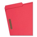 File Folders | Smead 17740 0.75 in. Expansion 2 Fasteners Legal Size Top Tab Colored Fastener Folders - Red Exterior (50/Box) image number 2