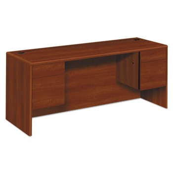 OFFICE DESKS AND WORKSTATIONS | HON H10743.COGNCOGN 10700 Series 72 in. x 24 in. x 29.5 in. 3/4 Height Pedestals Kneespace Credenza - Cognac