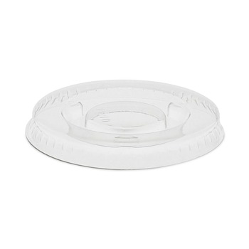 KITCHEN | Pactiv Corp. YLS1FR 0.5 oz. to 1 oz. Plastic Portion Cup Lid - Clear (2500/Carton)