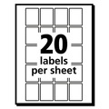 Labels | Avery 05428 1 in. x 0.75 in. Removable Multi-Use Labels for Inkjet/Laser Printers - White (20/Sheet, 50 Sheets/Pack) image number 1