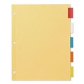 Back to School Sale | Office Essentials 11465 11 in. x 8.5 in. 5-Tab Plastic Insertable Dividers - Assorted Tabs (1-Set) image number 2
