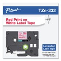 Labels | Brother P-Touch TZE232 0.47 in. x 26.2 ft. TZe Standard Adhesive Laminated Labeling Tape - Red on White image number 3