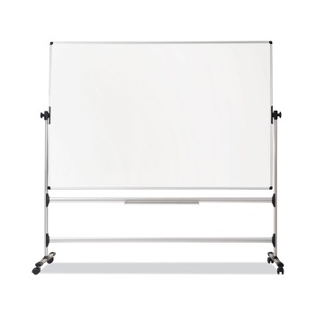 MasterVision RQR0521 48 in. x 70 in. Earth Silver Easy Clean Mobile Revolver Dry Erase Boards - White/Silver