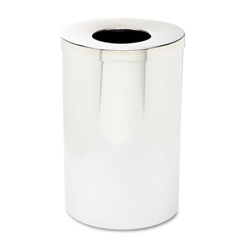 Safco 9695 Reflections 35-Gallon Steel Receptacles - Chrome