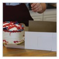 Food Trays, Containers, and Lids | SCT 1576 10 in. x 10 in. x 5 in. Standard Paper One-Piece Non-Window Bakery Boxes - White/Brown (100/Bundle) image number 2