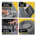 Trash & Waste Bins | Rubbermaid Commercial FG261000GRAY 10 gal. Vented Round Plastic Brute Container - Gray image number 6