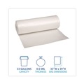 Trash & Waste Bins | Boardwalk H6639HWKGR1 33 in. x 39 in. 33 gal. 0.6 mil Perforated Roll Low-Density Waste Can Liners - White (150/Carton) image number 6