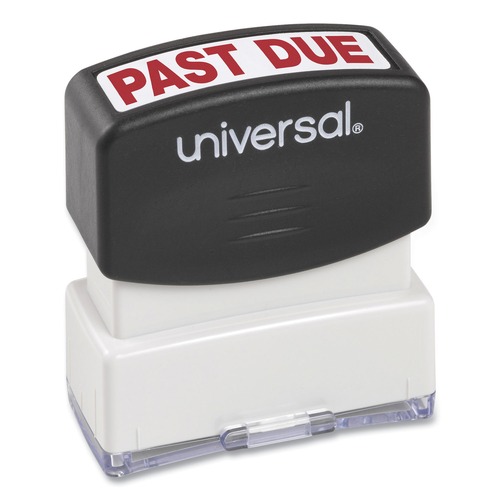 Stamps & Stamp Supplies | Universal UNV10063 PAST DUE Pre-Inked One-Color Message Stamp - Red image number 0