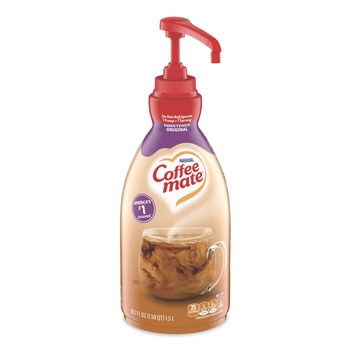 BEVERAGES AND DRINK MIXES | Coffee-Mate 12039938 1.5 Liter Liquid Coffee Creamer Pump Dispenser - Sweetened Original
